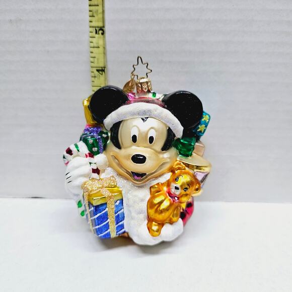 Christopher Radko Christmas Tree Ornament  Disney Mickey Mouse RARE in Box - Picture 1 of 5